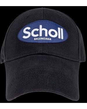 Balenciaga X Scholl Logo Embroidered Baseball Cap - Black