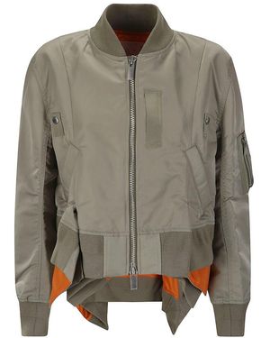 VIP価格★【SACAI】Asymmetric Bomber Jacket Sacai Asymmetric Bomber Jacket in Green | Lyst