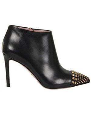 Gucci Side Zipped Studded Ankle Boots - Black