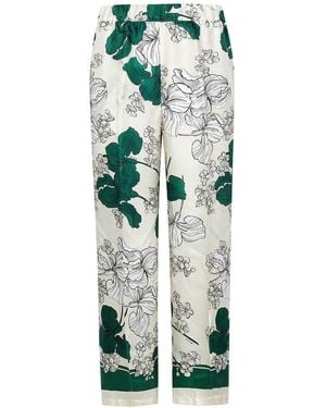 P.A.R.O.S.H. Serenella Floral Prionted Trousers - Green