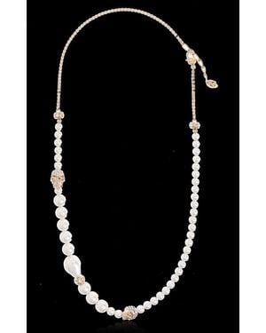 McQueen Skull Embellished Necklace - Black