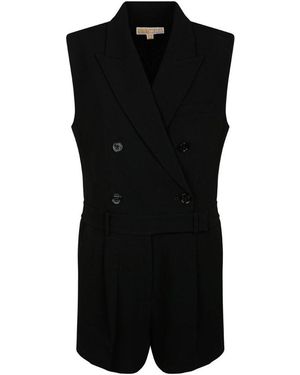 MICHAEL Michael Kors Crepe Double-Breasted Romper - Black