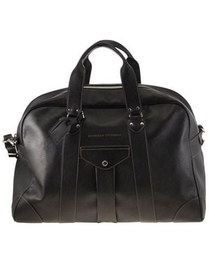 Brunello Cucinelli Zip-Up Weekender Bag - Black