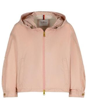 Moncler Vizille Zip-Up Hooded Rain Jacket - Pink