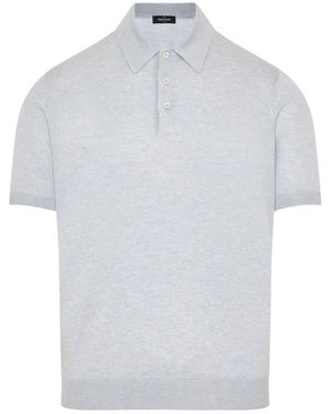 Gran Sasso Short Sleeved Knitted Polo Shirt - White