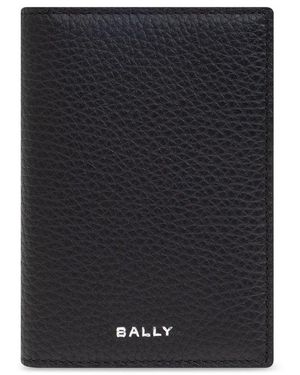 Bally Logo Debossed Small Bifold Wallet - Black
