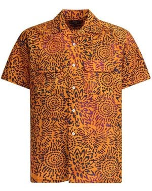 Beams Plus Patterned Short Sleeve Shirt - Orange