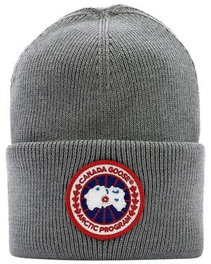 Canada Goose Logo Patch Beanie - Grey
