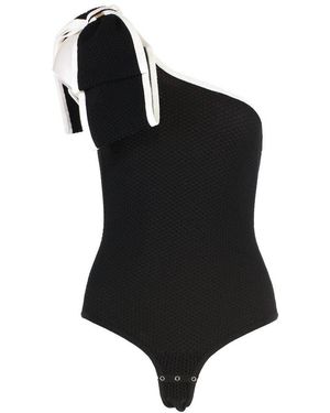 Elisabetta Franchi One-Shoulder Bodysuit - Black