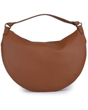 Orciani Dumpling Logo Lettering Tote Bag - Brown