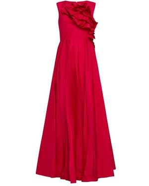 Talbot Runhof Ruffled Maxi Dress - Red