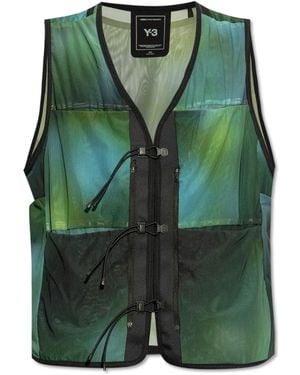 Y-3 All-Over Printed Mesh Vest - Green