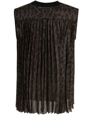 Sacai Printed Sleeveless Top - Black