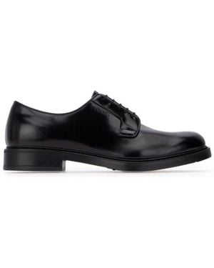 Prada Almond Toe Derby Shoes - Black