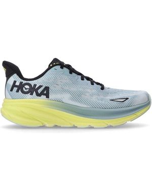 Hoka One One Clifton 9 Lace-Up Sneakers - Blue