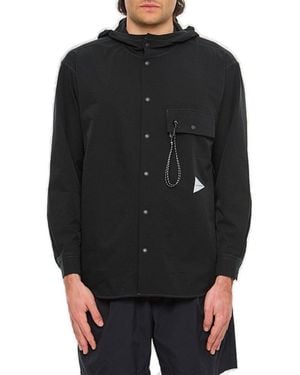 and wander Logo-Print Hooded Jacket - Black