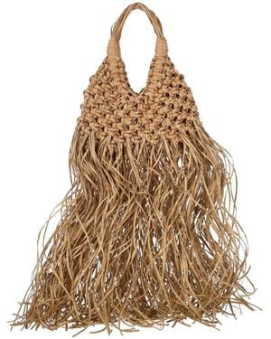 HIBOURAMA Fringe Tote Bag - Natural