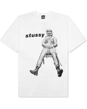 Stussy Astronaut Printed Crewneck T-shirt - White