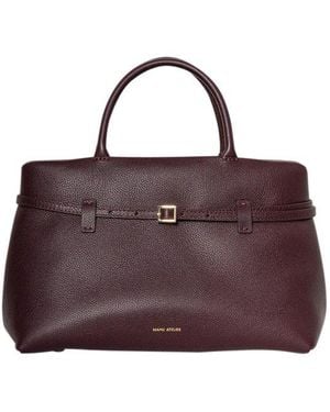 MANU Atelier Buckle Detailed Top Handle Bag - Purple