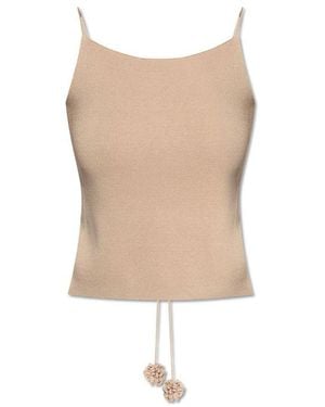 By Malene Birger Strappy Knit Detail Top - White