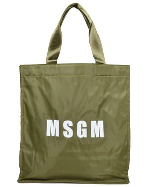 MSGM Logo Printed Top Handle Bag in Black for Men Lyst UK