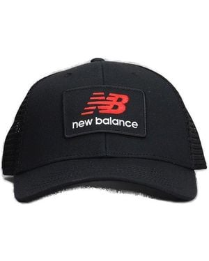 New Balance Stacked Patch Logo Trucker Hat - Black