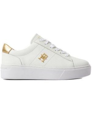 Tommy Hilfiger Platform Court Lace-Up Trainers - White