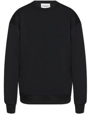 Iceberg Logo Patch Crewneck Sweatshirt - Black