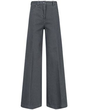 Aspesi Belt-Looped Wide-Leg Jeans - Gray