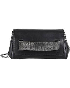 Orciani Gossip Logo Lettering Clutch Bag - Black