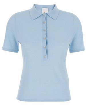 Allude Polo Collar Sweater - Blue