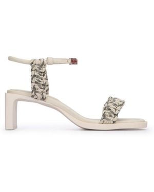 Tommy Hilfiger Soho Braided Mid-heel Sandals - White