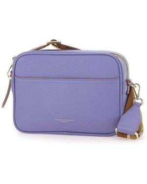 Gianni Chiarini Logo Stamp Zipped Shoulder Bag - Purple