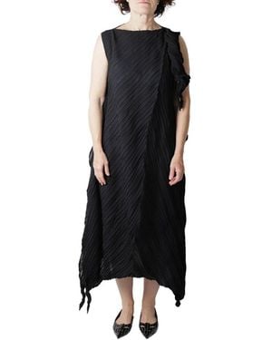 Issey Miyake Wrinkled Twisted Dress - Black
