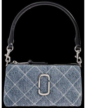Marc Jacobs Tthe Quilted Denim Snapshot Convertible Shoulder Bag - Black