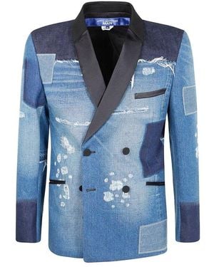 Junya Watanabe Patchwork Denim Blazer - Blue