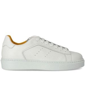Doucal's Logo-Debossed Round-Toe Sneakers - White