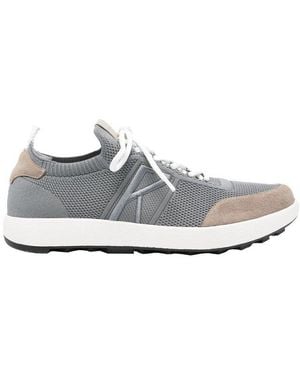 Kiton Logo Embroidered Low-Top Sneakers - White