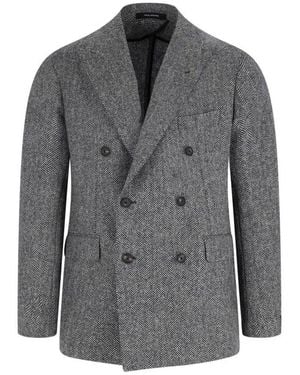 Tagliatore Double-Breasted Tailored Blazer - Grey