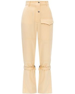 Victoria Beckham Wool Trousers - Natural