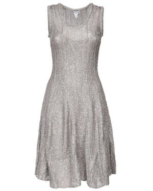 Alaïa Sequin Knit Skater Dress - Grey