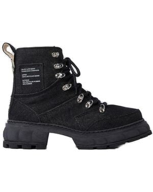 Viron X Ln Cc Disruptor Denim Lace-Up Boots - Black