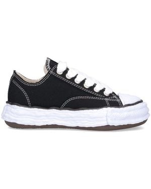 Maison Mihara Yasuhiro Round-Toe Lace-Up Trainers - Black