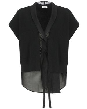 Brunello Cucinelli Layered Tied Waist Cardigan - Black