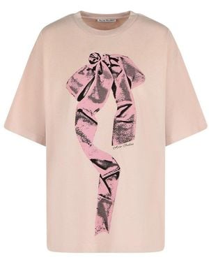 Acne Studios Graphic Printed Crewneck T-Shirt - Pink