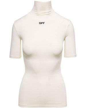 Off-White c/o Virgil Abloh Logo-print Mock-neck Top - White