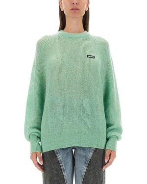 ROTATE BIRGER CHRISTENSEN Logo Lightweight Crewneck Jumper - Green