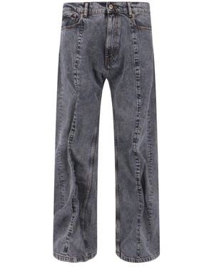 Y. Project Evergreen Wire Seam Detailed Jeans - Grey