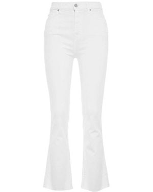 7 For All Mankind High Waist Cropped Jeans - White