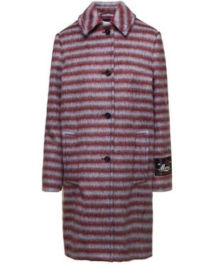Marni Single Breasted Coat - Purple